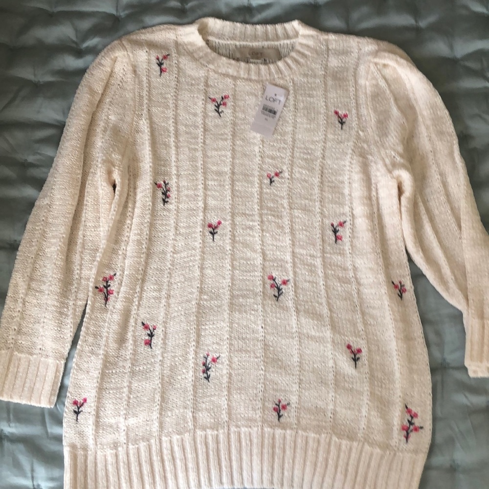 Loft cream 2/3 sleeve sweater